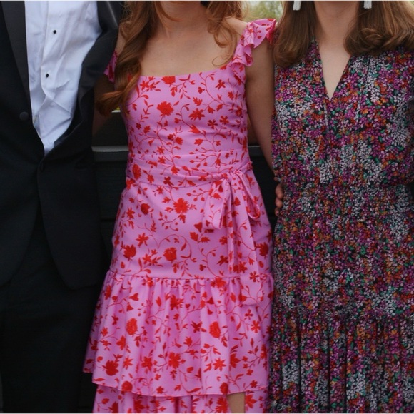 LIKELY NYC Charlotte Dress in Red & Pink Multi - Picture 8 of 9